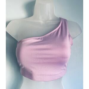 PINK Sport Ultimate Lightly Lined Sports Bra One Shoulder Lilac Large NWOT